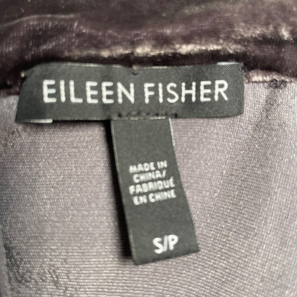 EILEEN FISHER CHARCOAL VELVET BACK TIE SHIFT - Picture 3 of 6